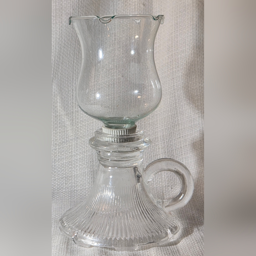 Elegant Vintage Clear Glass Candle Holder